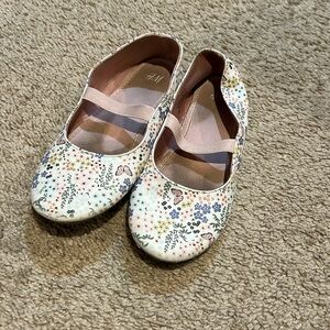 H&M girls floral print soft ballet flats euro 30 us 12